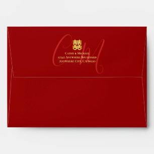 Couple initials Chinese wedding red Envelope