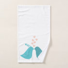 Couple Inséparable Bleu, Coeurs Rose, Blanc