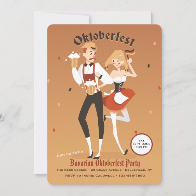Couple Invitation Cute Oktoberfest (Devant)