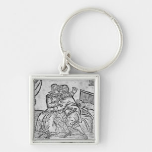Couple Kissing, illustration 'Roxburghe Ballads' Keychain