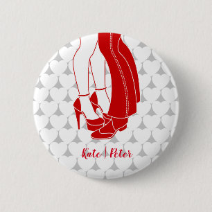 Couple kissing on Valentine's Day 2 Inch Round Button