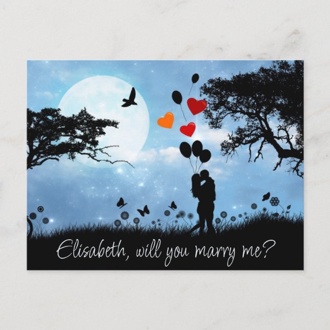 Couple Kissing Romantic Will you Marry me Postcard (Front)