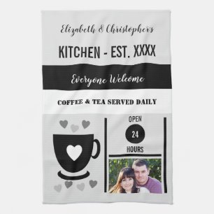 Couple kitchen est date coffee photo black towel