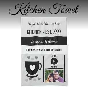 Couple kitchen est date coffee photo black towel