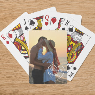 Couple Love Heart Photo Personalized Playing Cards
