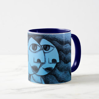 Couple, man and woman in profile mug