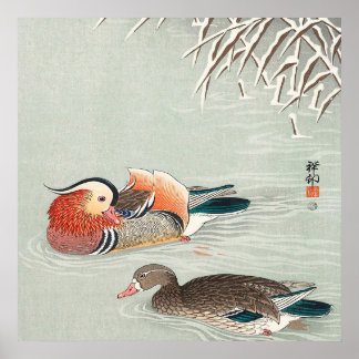 Couple Mandarin Duck Design | Birthday Gift Poster