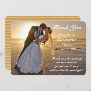 Couple mariage sur Sunset Beach Carte de remerciem