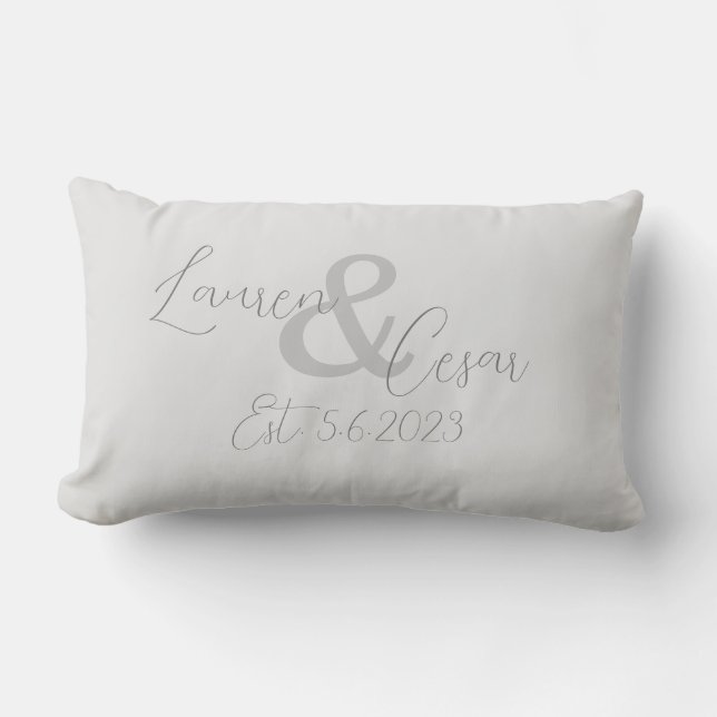 Couple marié Date établie Lumbar Coussin (Recto)