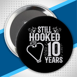 Couple Married 10 Years - 10th Wedding Anniversary 4 Inch Round Button