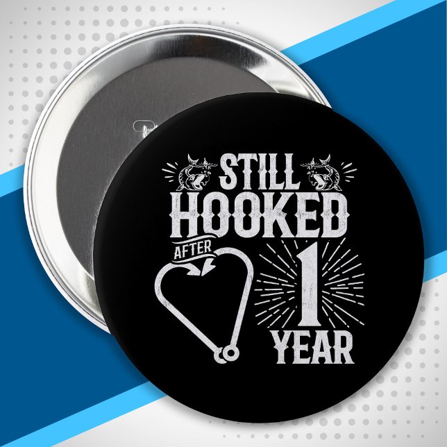 Couple Married 1 Year - 1st Wedding Anniversary 4 Inch Round Button (Creator Uploaded)