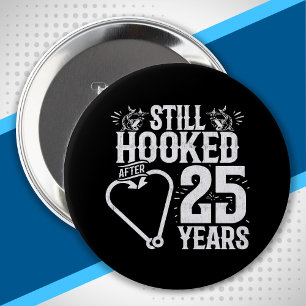 Couple Married 25 Years - 25th Wedding Anniversary 4 Inch Round Button