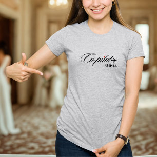 Couple Matching Co-Pilot Airplane Personalized T-Shirt