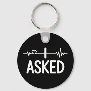 Couple matching engagement party i asked premium  keychain