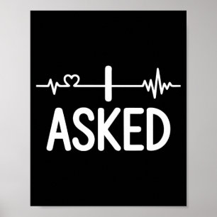 Couple matching engagement party i asked premium poster