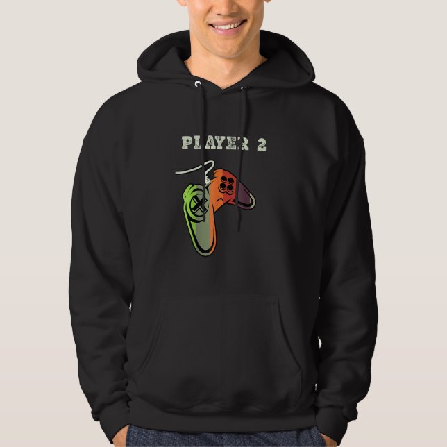 Couple Matching Gamer Gaming Player 1 Player 2 Hoodie (Front)