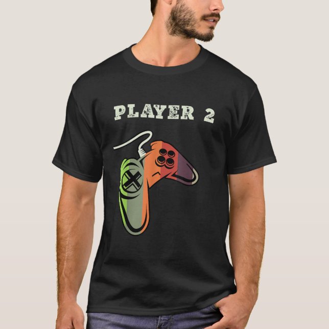 Couple Matching gamer Gaming Player 1 Player 2 T-Shirt (Front)