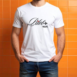 Couple Matching Pilot & Airplane Blue Personalized T-Shirt