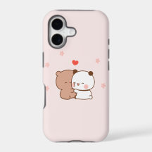 Couple mignon Panda Ours amour, Rose