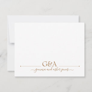 Couple Minimal Gold Monogram Card