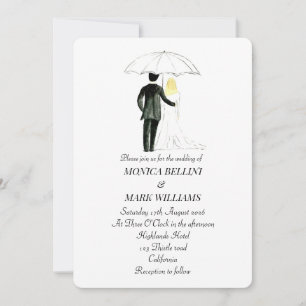 Couple Modern Watercolor Minimalist Wedding Invitation