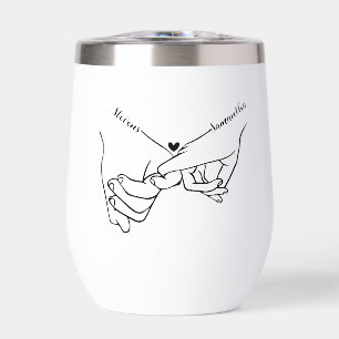 Couple moderne main main mariage de nom personnali
