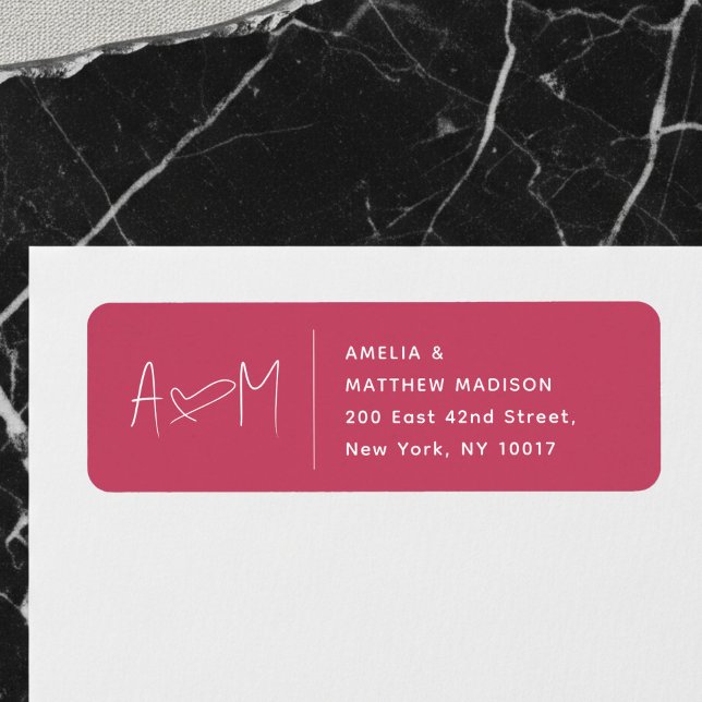 Couple Monogram Heart Return Address (Créateur téléchargé)