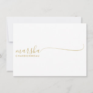 Couple Monogram Minimalist Gold Script  Card