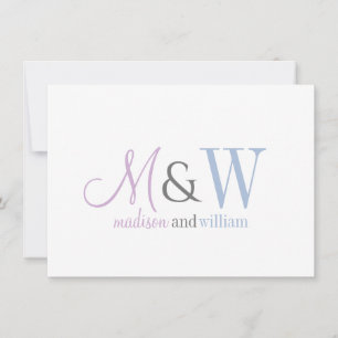 Couple Monogram Minimalist Script & Serif Card