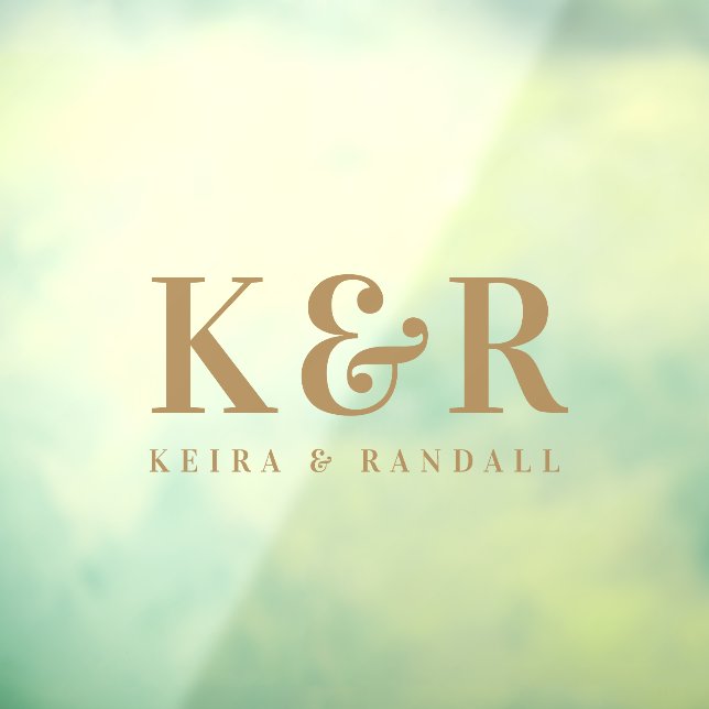 Couple Monogram Minimalist Simple Gold Nameplate Window Cling (Sheet 3)