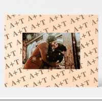 Couple Monogram Pattern Engraved Wood Frame