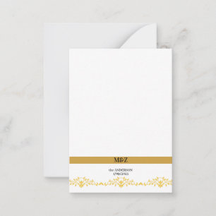 Couple Monogram wedding date decorative boarder Card