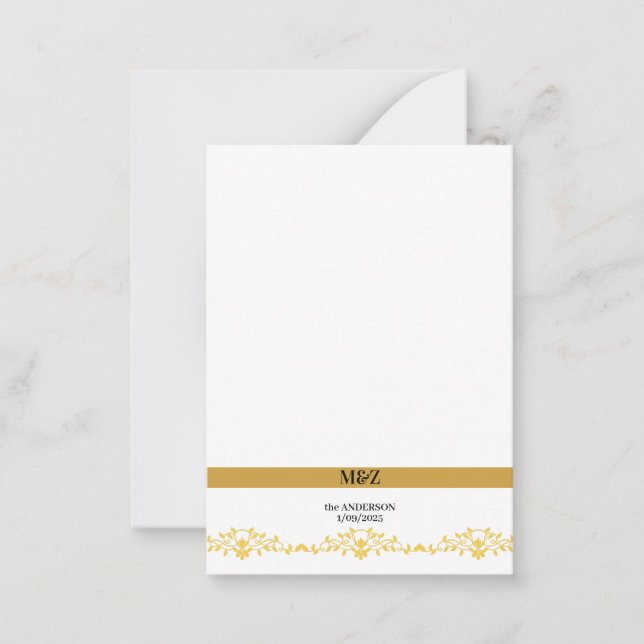 Couple Monogram wedding date decorative boarder Card (Front)