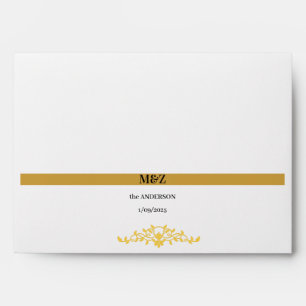 Couple Monogram wedding date decorative boarder Envelope