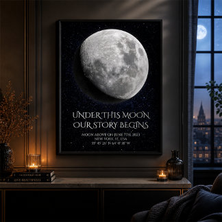 Couple Moon Phase 1st Anniversary Poster