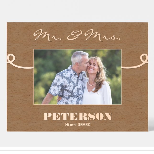 Couple Mr & Mrs Personalized wooden picture frame (Creator Uploaded)