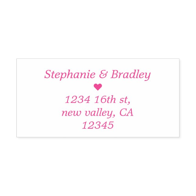 Couple Name Return Address Inking Rubber Stamp (Design)