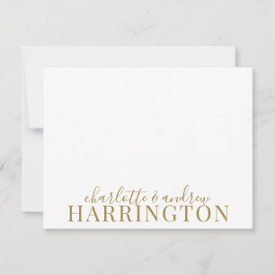 Couple Name Wedding Gold Monogram Card