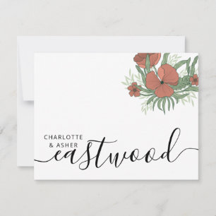 Couple Name Wedding Monogram Floral Card