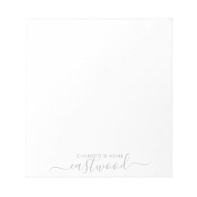Couple Name Wedding Monogram Notepad (Front)