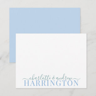 Couple Name Wedding Monogram Pastel Blue And Green Card