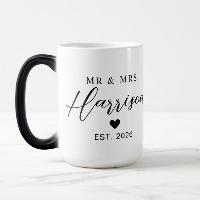 Couple Name With Date | Custom Wedding Gifts Magic Mug (Left)