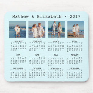 Couple Names and Photos   2017 Photo Calendar Mouse Pad