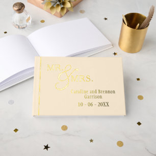 Couple Names Established Date Year Gold Guest Book