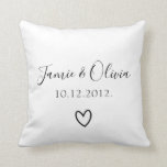 Couple names wedding date custom throw pillow<br><div class="desc">Couple names wedding date custom Throw Pillow</div>