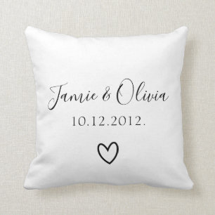Couple names wedding date custom throw pillow