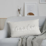Couple Names Wedding Engagement Anniversary Gift Lumbar Pillow<br><div class="desc">Custom-designed wedding gift lumbar pillow for the newlyweds featuring modern beige design with personalized couple's name and date.</div>