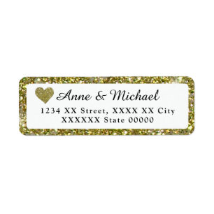 couple names with faux gold glitter border