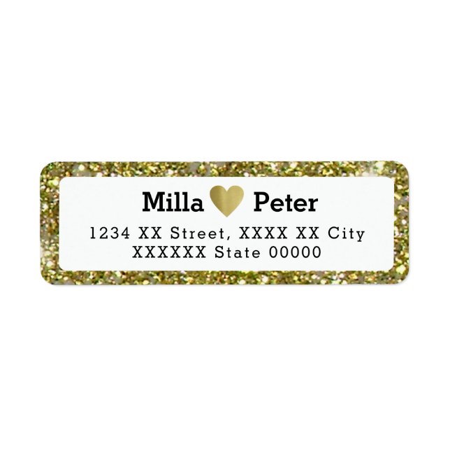 couple names with faux gold glitter border, love (Front)