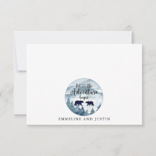 Couple Newlywed Forest Watercolor Adventure Begins Card